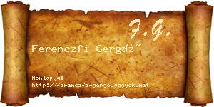Ferenczfi Gergő névjegykártya